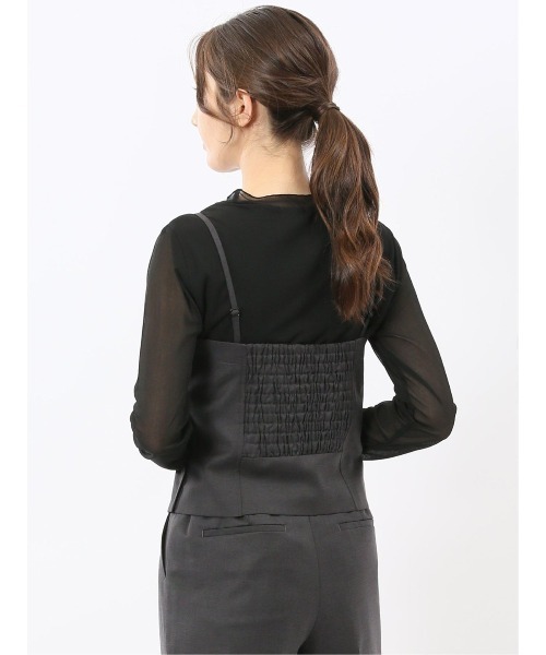 m.f.editorial(エムエフエディトリアル)の「【ストレッチ ウォッシャブル】m.f.エディトリアルレディース クリアツイル ビスチェ グレー(セットアップ可能)(スーツベスト・レディース・グレー系その他2・MEDIUM/LARGE)」の10枚目の写真