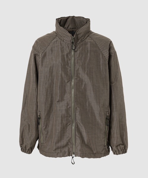 POLYESTER CHECK PATTERN MOUNTAIN PARKA JACKET