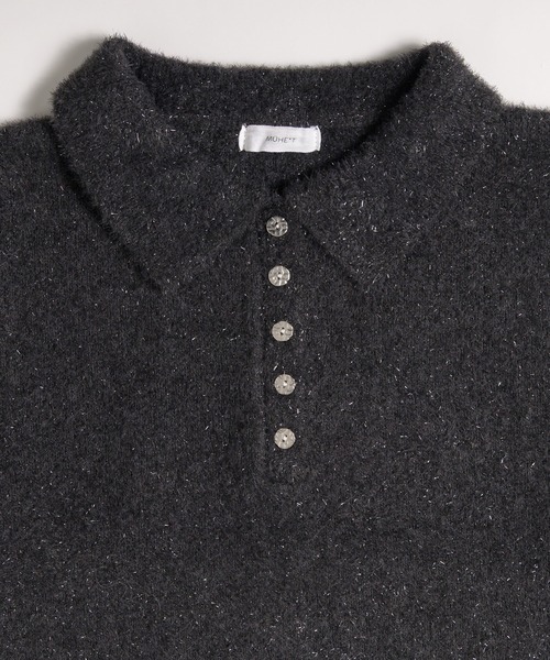 MUHET（ミュエータ）の「glitter shaggy polo knit / グリッターシャギーポロニット（ニット/セーター・レディース・チャコールグレー/モカ/ネイビー・FREE）」の17枚目の写真