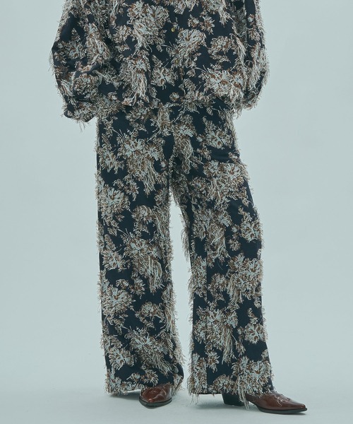 ROSE BUD（ローズバッド）の「(mag.by c)FLOWER JACQUARD PANTS（その他パンツ・レディース・ブラウン/ネイビー・S/M）」の2枚目の写真
