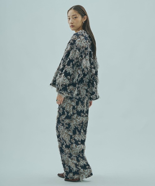 ROSE BUD（ローズバッド）の「(mag.by c)FLOWER JACQUARD PANTS（その他パンツ・レディース・ブラウン/ネイビー・S/M）」の6枚目の写真