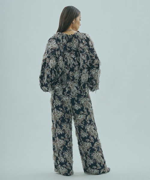 ROSE BUD（ローズバッド）の「(mag.by c)FLOWER JACQUARD PANTS（その他パンツ・レディース・ブラウン/ネイビー・S/M）」の7枚目の写真