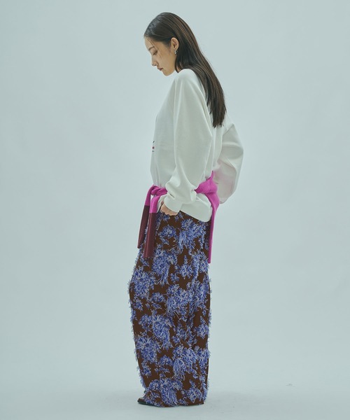 ROSE BUD（ローズバッド）の「(mag.by c)FLOWER JACQUARD PANTS（その他パンツ・レディース・ブラウン/ネイビー・S/M）」の13枚目の写真