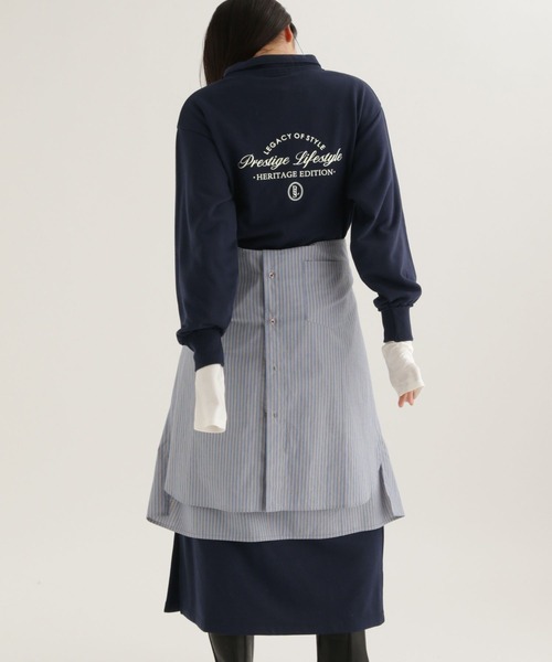 studio CLIP(スタディオクリップ)の「【daily CLIP】クラシカルロゴポロワンピース(ワンピース・レディース・ネイビー/ライトグレー・FREE)」の11枚目の写真