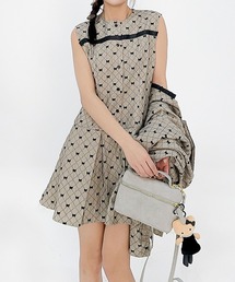 HOOK（フック）の「HOOK　for girls -original-　リボンキルティング柄ノースリーブワンピ　セットアップ可能 (AW)（ワンピース）」