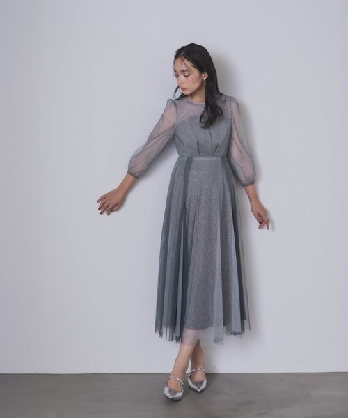 Rose of Sharon(ローズオブシャロン)の「シアービスチェ風フレアドレス(ドレス・レディース・ブラック/カーキ/ラベンダー/チャコール・M)」の6枚目の写真