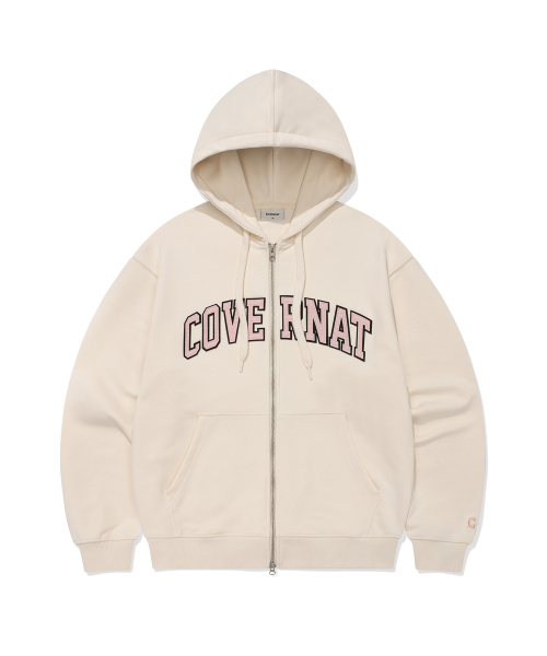 COVERNAT(カバーナット)の「アーチロゴフードジップアップ アイボリー(パーカー・レディース・その他・SMALL/MEDIUM/LARGE/X-LARGE/XX-LARGE/X-SMALL)」の1枚目の写真
