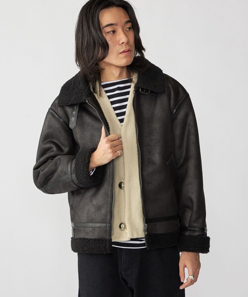 SHIPS(シップス)の「BENCH MARKING SHIRTS: フェイク ムートン B3 ブルゾン(ブルゾン・メンズ・ブラック/ブラウン・MEDIUM/LARGE/X-LARGE/SMALL)」の18枚目の写真