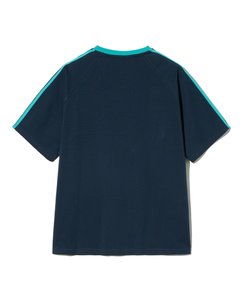 YALE(イェール)の「ベースボールテーピングVネックラグラン半袖Tシャツネイビー/ジェイドグリーン(Tシャツ/カットソー・レディース・その他・LARGE/MEDIUM/SMALL/X-LARGE)」の3枚目の写真