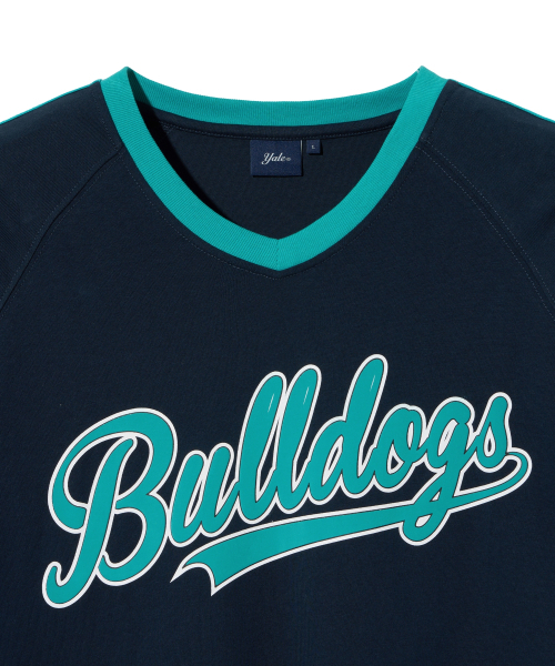 YALE(イェール)の「ベースボールテーピングVネックラグラン半袖Tシャツネイビー/ジェイドグリーン(Tシャツ/カットソー・レディース・その他・LARGE/MEDIUM/SMALL/X-LARGE)」の4枚目の写真