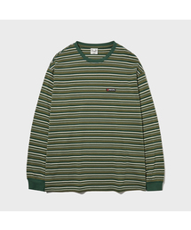 PHYSICAL DEPARTMENT（フィジカル デパートメント）の「ヴィンテージストライプロングスリーブ_グリーン（Tシャツ/カットソー）」