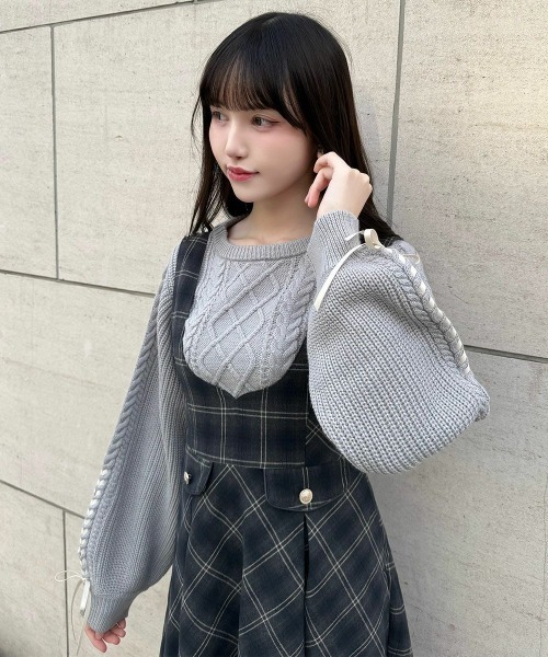 F i.n.t（フィント）の「ディープＶネックチェックジャンパースカート/fint フィント（ジャンパースカート・レディース・ネイビー/ブラウン/レッド・FREE）」の18枚目の写真