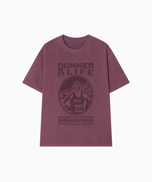 MENASOO(ミナス)の「275g Heavy Cotton Runner Graffiti Pigment T Shirt_Burgundy(Tシャツ/カットソー・レディース・バーガンディー・SMALL/MEDIUM)」の12枚目の写真