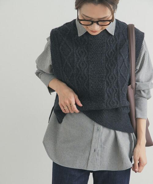 URBAN RESEARCH DOORS（アーバンリサーチドアーズ）の「起毛レギュラーカラーシャツ（シャツ/ブラウス・レディース・ネイビー/ベージュ/オフホワイト・FREE）」の3枚目の写真