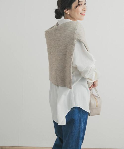 URBAN RESEARCH DOORS（アーバンリサーチドアーズ）の「起毛レギュラーカラーシャツ（シャツ/ブラウス・レディース・ネイビー/ベージュ/オフホワイト・FREE）」の5枚目の写真