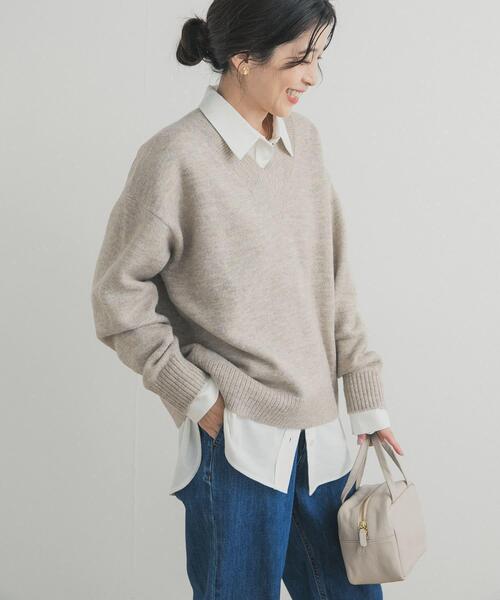 URBAN RESEARCH DOORS（アーバンリサーチドアーズ）の「起毛レギュラーカラーシャツ（シャツ/ブラウス・レディース・ネイビー/ベージュ/オフホワイト・FREE）」の8枚目の写真