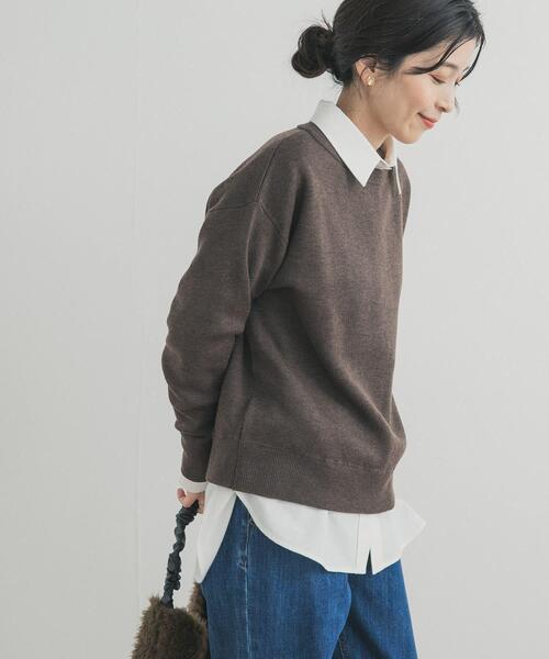 URBAN RESEARCH DOORS（アーバンリサーチドアーズ）の「起毛レギュラーカラーシャツ（シャツ/ブラウス・レディース・ネイビー/ベージュ/オフホワイト・FREE）」の9枚目の写真