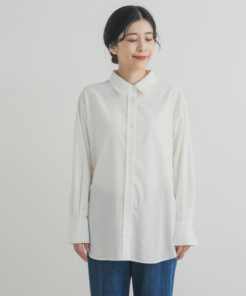 URBAN RESEARCH DOORS（アーバンリサーチドアーズ）の「起毛レギュラーカラーシャツ（シャツ/ブラウス・レディース・ネイビー/ベージュ/オフホワイト・FREE）」の10枚目の写真