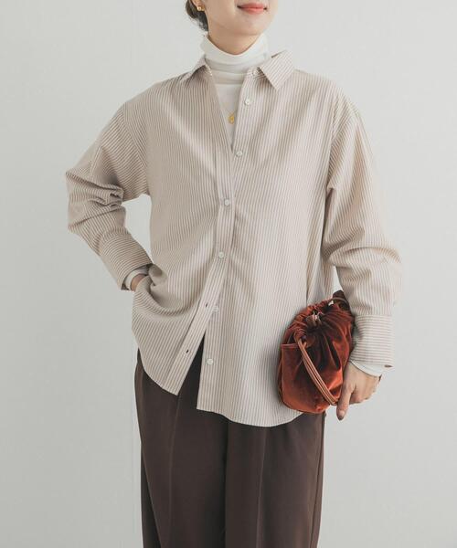 URBAN RESEARCH DOORS（アーバンリサーチドアーズ）の「起毛レギュラーカラーシャツ（シャツ/ブラウス・レディース・ネイビー/ベージュ/オフホワイト・FREE）」の17枚目の写真