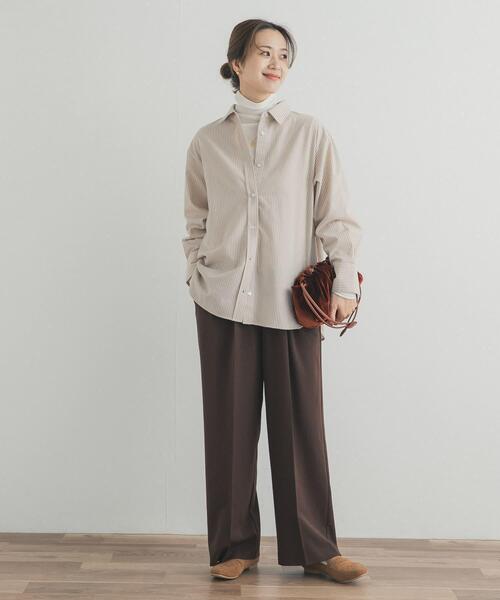 URBAN RESEARCH DOORS（アーバンリサーチドアーズ）の「起毛レギュラーカラーシャツ（シャツ/ブラウス・レディース・ネイビー/ベージュ/オフホワイト・FREE）」の21枚目の写真