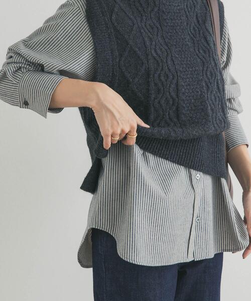 URBAN RESEARCH DOORS(アーバンリサーチドアーズ)の「起毛レギュラーカラーシャツ(シャツ/ブラウス・レディース・ネイビー/ベージュ/オフホワイト・FREE)」の22枚目の写真