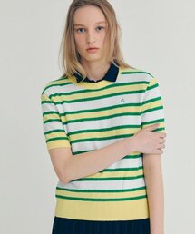 [22SS clove] Boucle Striped Knit (Green)