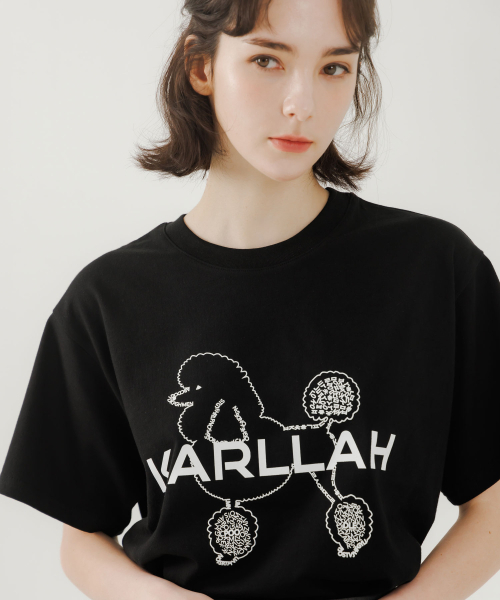 KARLLAH(カラ)の「プードルプリント半袖Tシャツ-ブラック(Tシャツ/カットソー・レディース・ブラック・FREE)」の4枚目の写真