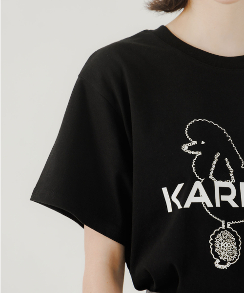 KARLLAH(カラ)の「プードルプリント半袖Tシャツ-ブラック(Tシャツ/カットソー・レディース・ブラック・FREE)」の2枚目の写真