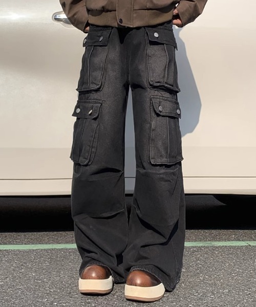 セール】【26年春夏新作】マルチポケットブラックウォッシュカーゴ