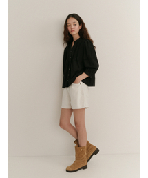 LOVEUSU（ラブアスユー）の「Velvet Header Denim Half Pants（その他パンツ）」