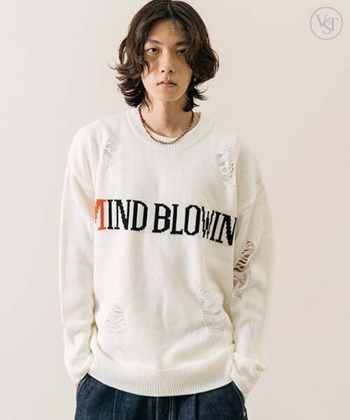VASTIC(バスティック)の「マインドブローインダメージニット_アイボリー(ニット/セーター・メンズ・その他・LARGE/MEDIUM)」の1枚目の写真