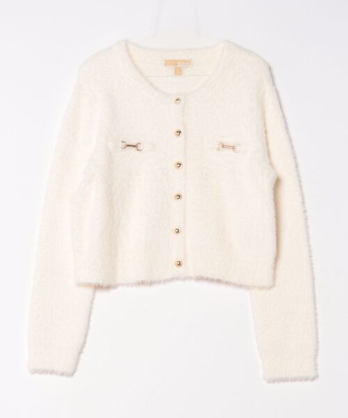 MICHAEL KORS(マイケルコース)の「フェザー テクスチャー カーディガン(カーディガン/ボレロ・レディース・アイボリー系・M/L/S/XL)」の1枚目の写真