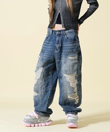 SIS（エスアイエス）の「SIS/エスアイエス/DoubleKnee Damage Denim（デニムパンツ）」