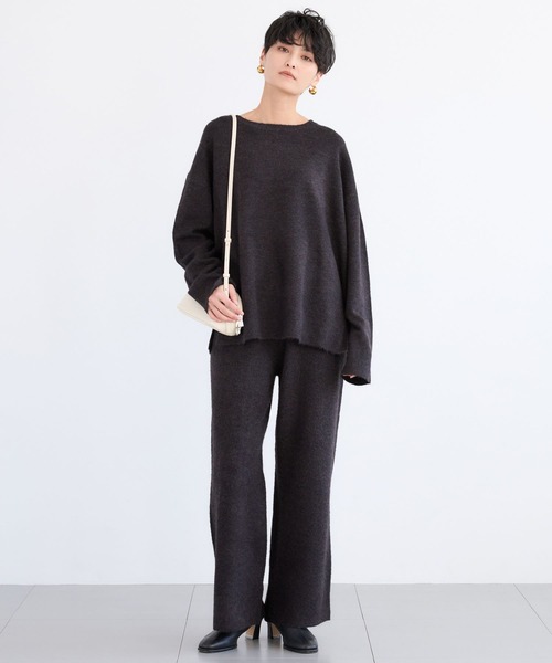 BARNYARDSTORM(バンヤードストーム)の「BARNYARDSTORM / リラックスニットセットアップ / ハンドウォッシャブル(セットアップ・レディース・チャコールグレー/ブラウン・FREE)」の2枚目の写真