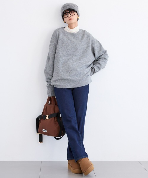 BARNYARDSTORM(バンヤードストーム)の「BARNYARDSTORM / リラックスニットセットアップ / ハンドウォッシャブル(セットアップ・レディース・チャコールグレー/ブラウン・FREE)」の7枚目の写真