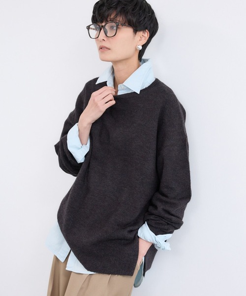 BARNYARDSTORM(バンヤードストーム)の「BARNYARDSTORM / リラックスニットセットアップ / ハンドウォッシャブル(セットアップ・レディース・チャコールグレー/ブラウン・FREE)」の14枚目の写真