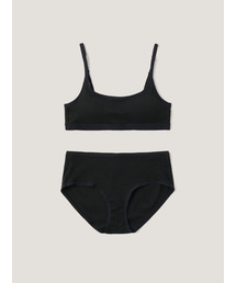 SOOPUI（スープイ）の「[SET] Square Ribbed Modal Bra & Panties - Black（ブラ&ショーツ）」