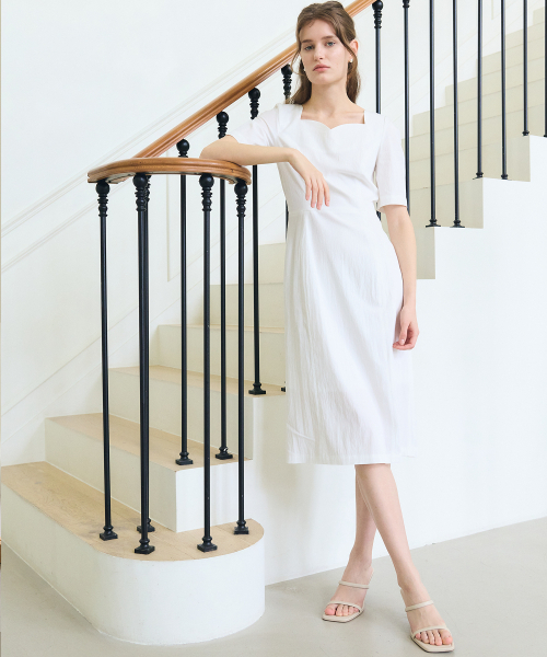 PAUL&ALICE(ポール&アリス)の「HEART NECK DRESS / WHITE(ワンピース・レディース・ホワイト・MEDIUM/SMALL)」の3枚目の写真