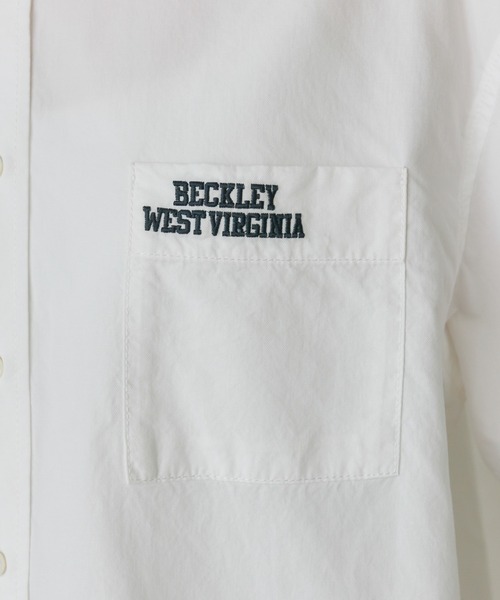 PUAL CE CIN(ピュアルセシン)の「コットンリヨセルロゴ刺繍シャツ(シャツ/ブラウス・レディース・オフホワイト/ブルー・FREE)」の5枚目の写真