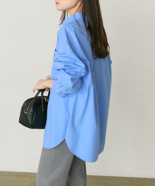 PUAL CE CIN(ピュアルセシン)の「コットンリヨセルロゴ刺繍シャツ(シャツ/ブラウス・レディース・オフホワイト/ブルー・FREE)」の19枚目の写真