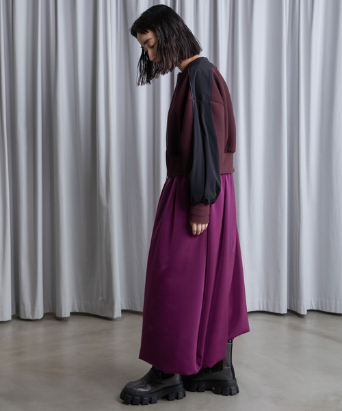 MARECHAL TERRE（マルシャルテル）の「パイピングジップブルゾン（ブルゾン・レディース・ボルドー/ネイビー/ブラック/グレイッシュベージュ・MEDIUM）」の8枚目の写真