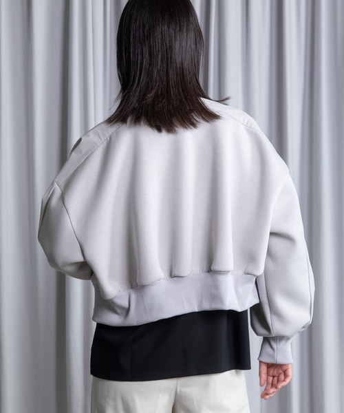 MARECHAL TERRE（マルシャルテル）の「パイピングジップブルゾン（ブルゾン・レディース・ボルドー/ネイビー/ブラック/グレイッシュベージュ・MEDIUM）」の15枚目の写真