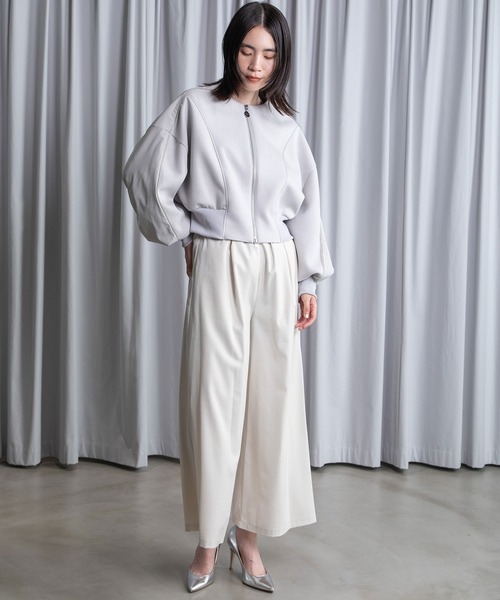 MARECHAL TERRE（マルシャルテル）の「パイピングジップブルゾン（ブルゾン・レディース・ボルドー/ネイビー/ブラック/グレイッシュベージュ・MEDIUM）」の22枚目の写真