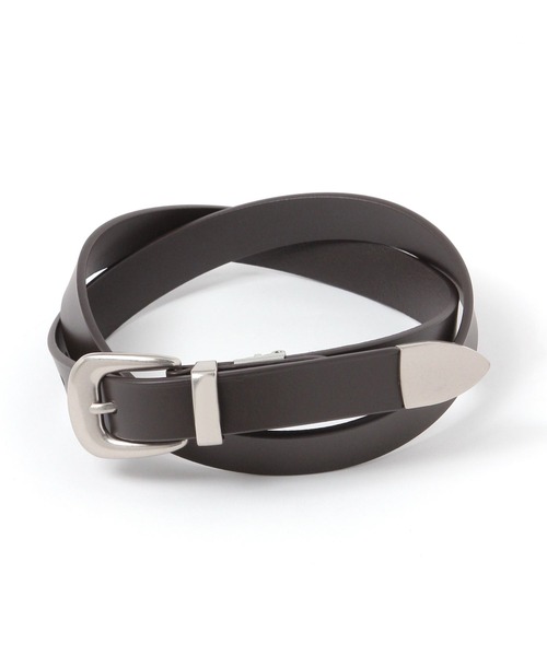 GLOBAL WORK（グローバルワーク）の「ウェスタンバックルレザーベルト/633384（ベルト・メンズ・ダークブラウン/ブラック・FREE）」の2枚目の写真