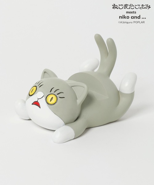 ぴよこ様グレーm ねこまたごよみ】コラボ モバイルスタンド（スマホグッズ）｜niko and