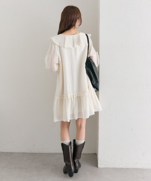 mystic（ミスティック）の「【柔らか素材/2色展開】ラッフルティアードミニワンピース（ワンピース・レディース・ブラック/アイボリー・FREE）」の15枚目の写真