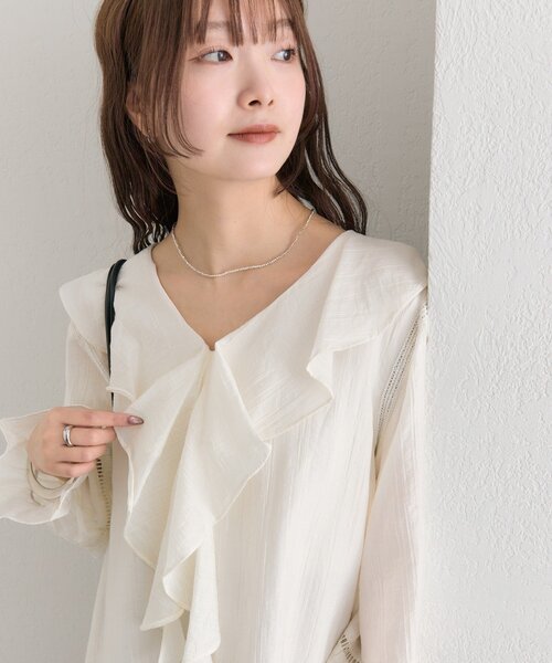 mystic（ミスティック）の「【柔らか素材/2色展開】ラッフルティアードミニワンピース（ワンピース・レディース・ブラック/アイボリー・FREE）」の14枚目の写真