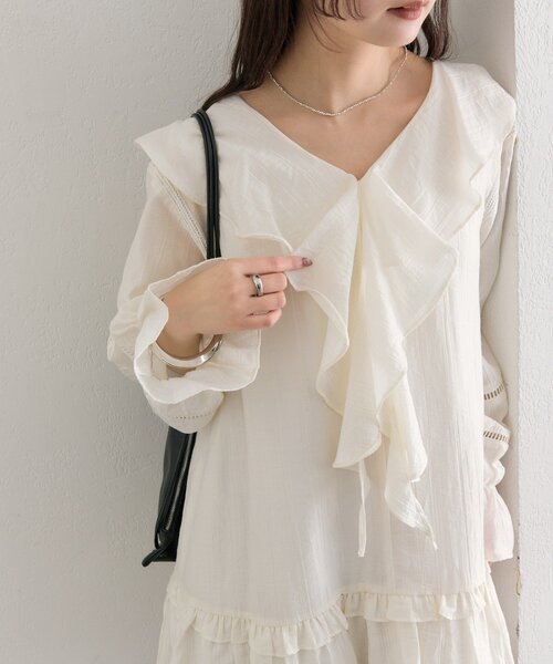 mystic（ミスティック）の「【柔らか素材/2色展開】ラッフルティアードミニワンピース（ワンピース・レディース・ブラック/アイボリー・FREE）」の13枚目の写真