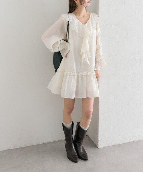 セール】ラッフルティアードミニワンピース（ワンピース）｜mystic