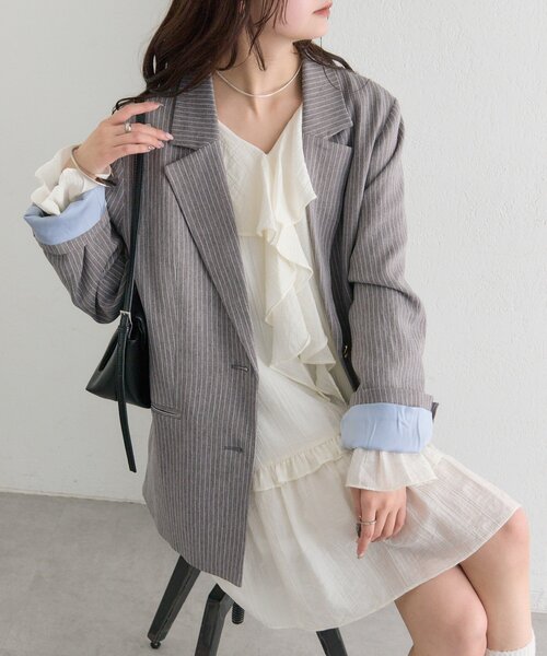 mystic（ミスティック）の「【柔らか素材/2色展開】ラッフルティアードミニワンピース（ワンピース・レディース・ブラック/アイボリー・FREE）」の7枚目の写真